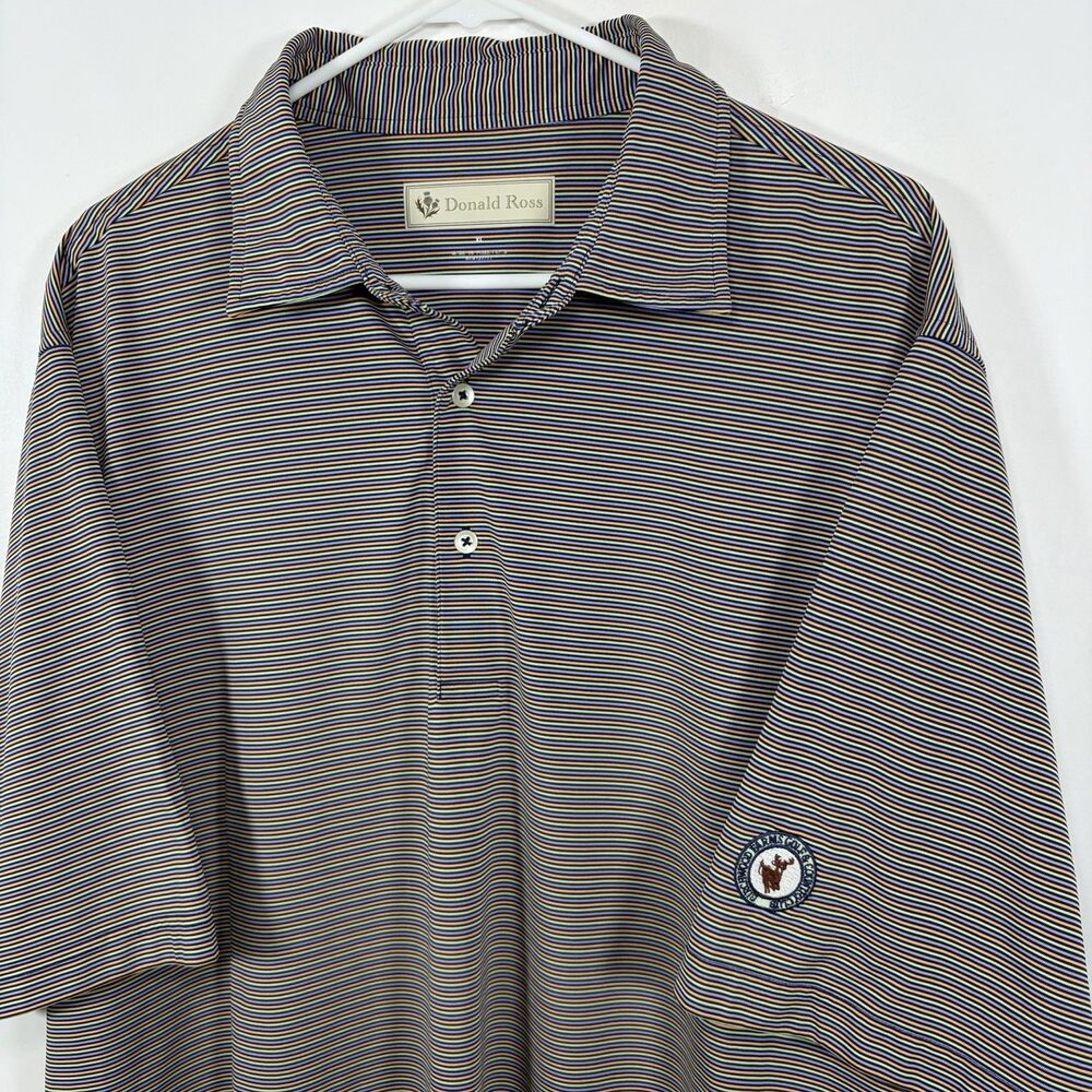 Donald Ross Sportswear Golf Polo Shirt Mens XL Colorful Striped Performance Logo